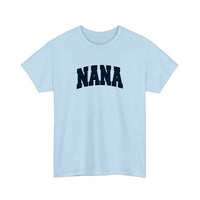 Nana Varsity Arch Tee — Light Blue