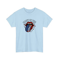 Party In The USA Lips Tee — Light Blue
