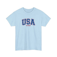 USA 1776 Varsity Stars Tee — Light Blue
