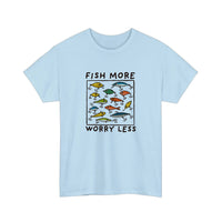 Fish More Worry Less Tee — Light Blue