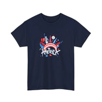 America Liberty Crown Graffiti Tee — Navy