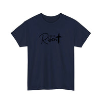 He Is Risen Brush Cross Tee — Navy