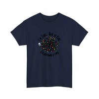 I'm Fine This Is Fine Christmas Lights Tee — Navy