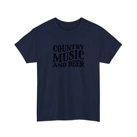 Country Music And Beer Tee — Navy