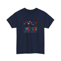 America Wildflowers Freedom Brave Tee — Navy