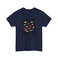 Fish More Worry Less Tee — Navy