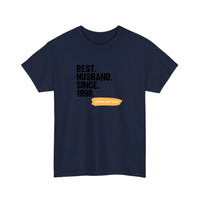 best_husband_dark print Tee — Navy