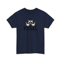 Feral Raccoon Rock Hands Tee — Navy