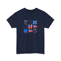 Patriotic Bows And Flags Tee — Navy