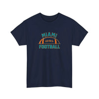 Miami Football Vintage Half Ball Tee — Navy