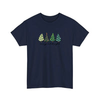 Merry And Bright Christmas Trees Tee — Navy