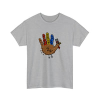 Hand Turkey In A Top Hat Tee — Sport Grey