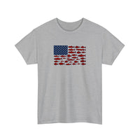 Stars And Stripes Fish Flag Tee — Sport Grey