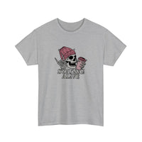 Skeleton Staying Alive Tee — Sport Grey