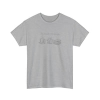 My Needs Are Simple Coffee Paws Books Tee — Sport Grey