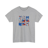 Patriotic Bows And Flags Tee — Sport Grey