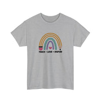 Teach Love Inspire Pencil Rainbow Tee — Sport Grey