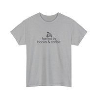 Fuelled By Books And Coffee Tee — Sport Grey