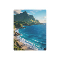 Sunlit Coastal Peaks and Turquoise Waters