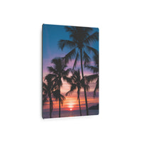 Tropical Sunset Silhouettes Over the Ocean