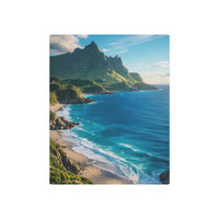 Sunlit Coastal Peaks and Turquoise Waters