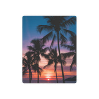 Tropical Sunset Silhouettes Over the Ocean