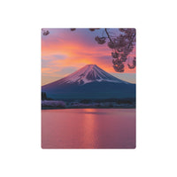 Sakura Framed Mount Fuji at Golden Sunset