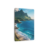 Sunlit Mountain Coastline in Turquoise Serenity